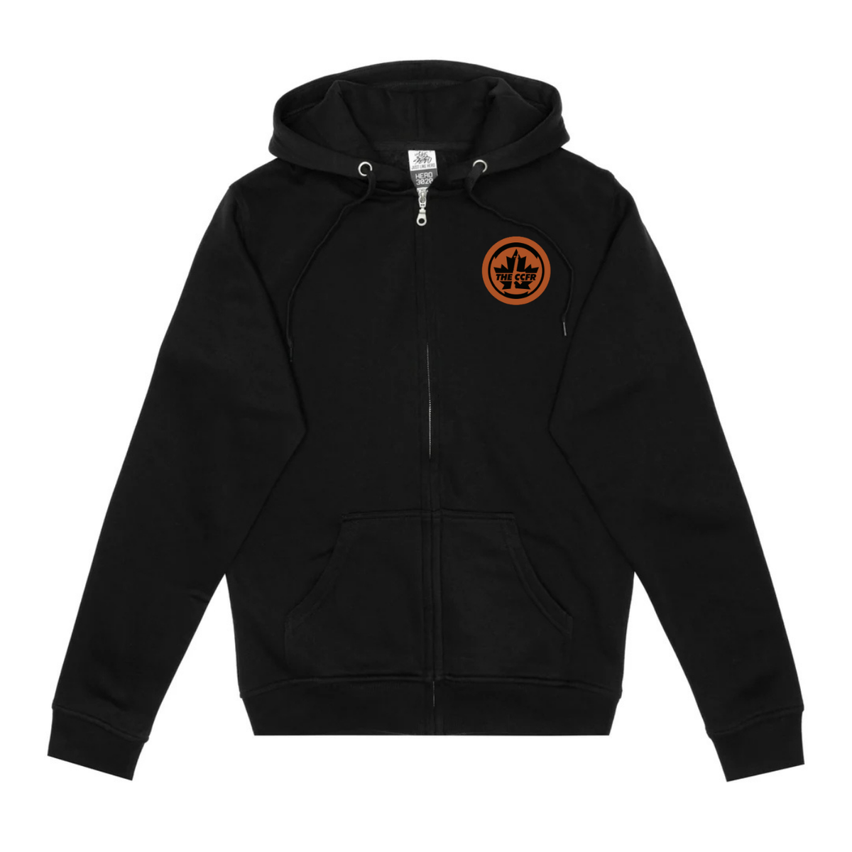 CCFR Leather Patch Zip-Up Hoodie