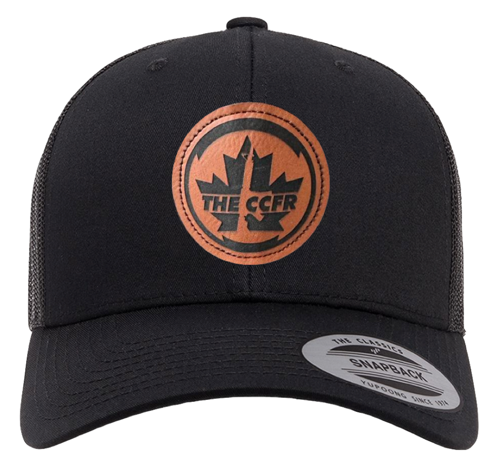 All Black Leather CCFR Logo Cap