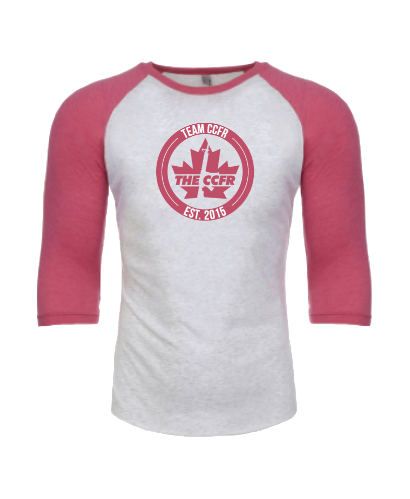 Pink/White Unisex Raglan Tee