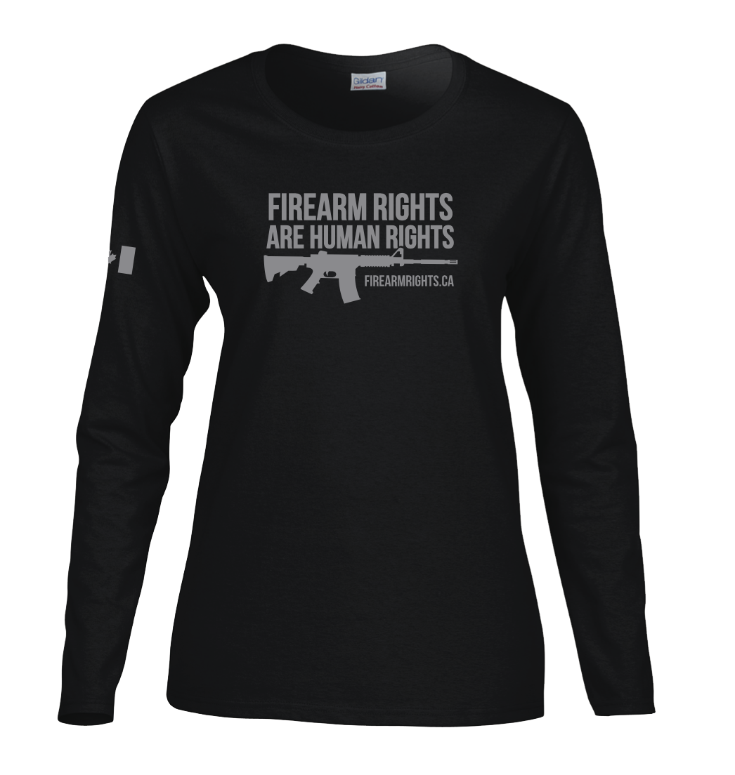 Ladies Grey on Black Human Rights Long Sleeve