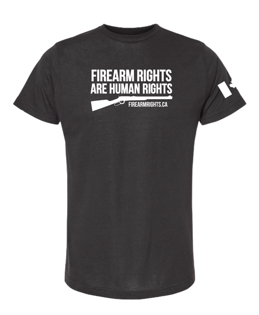 Human Rights Support T-Shirt - White on Black Lever