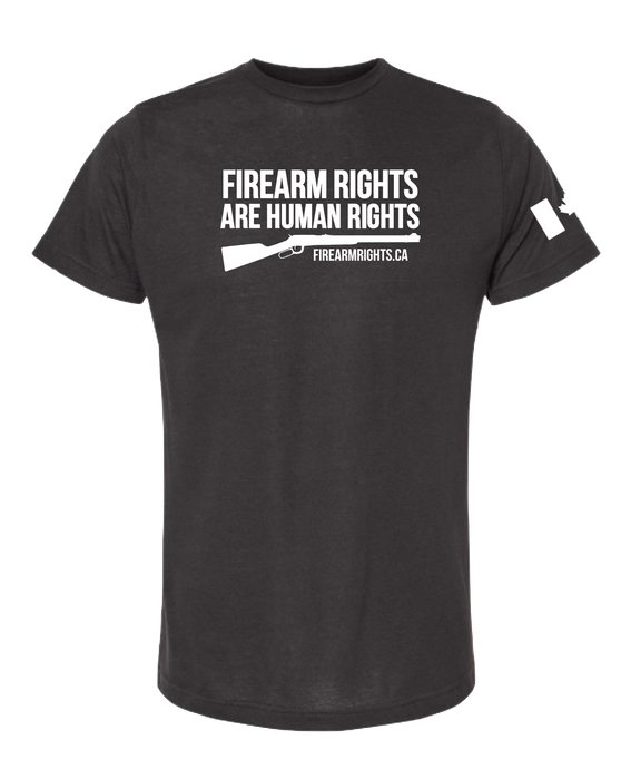 Human Rights Support T-Shirt - White on Black Lever