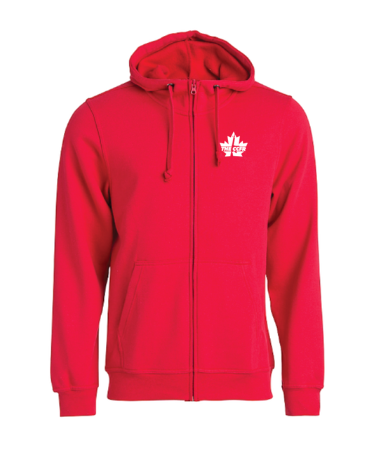 Red CCFR Logo Full Zip Hoodie