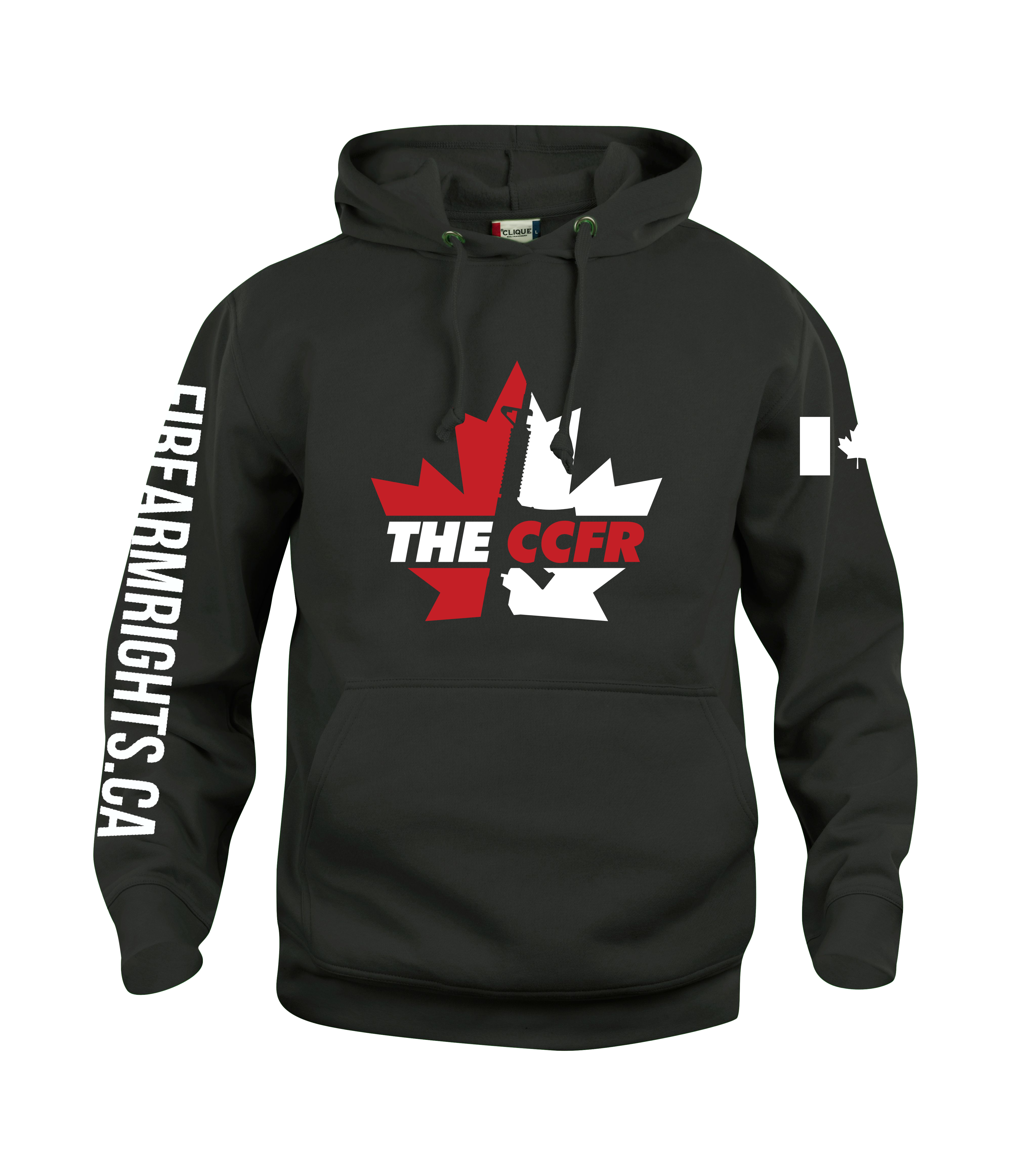 Black Bold CCFR Colour Logo Hoodie – Canadian Coalition for Firearm Rights