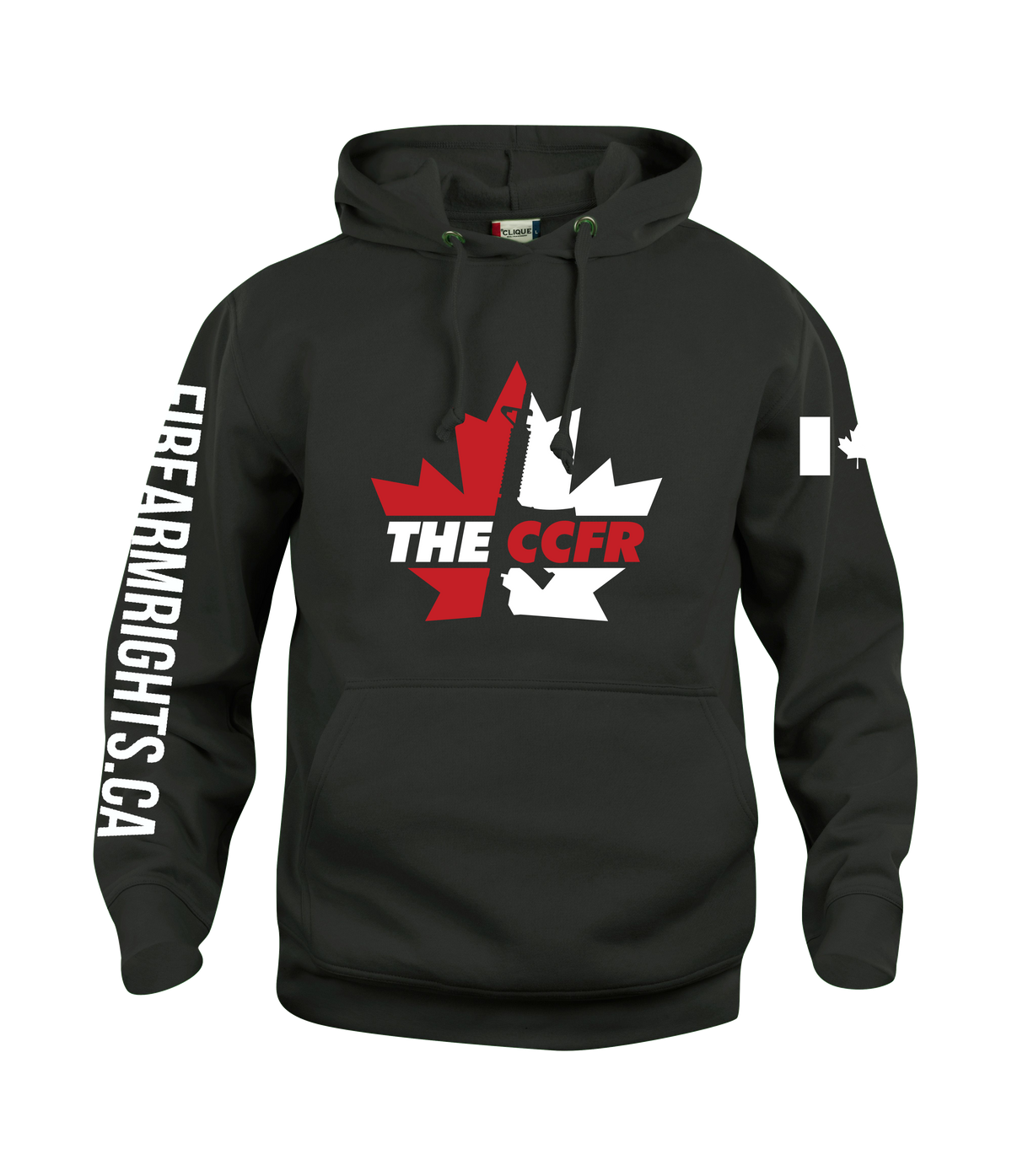 Black Bold CCFR Colour Logo Hoodie – Canadian Coalition for Firearm Rights