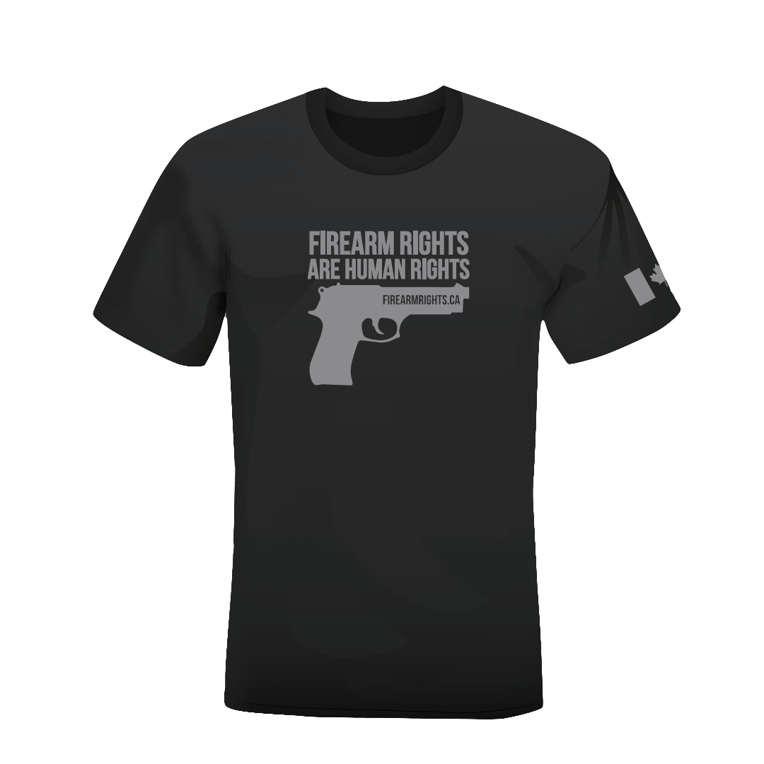 CCFR Human Rights Support T-Shirt - Grey on Grey Handgun
