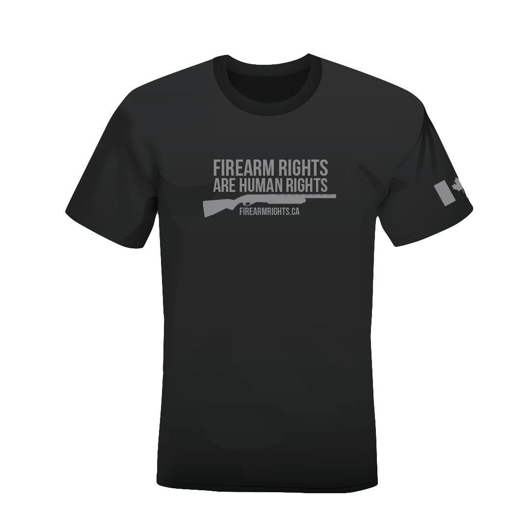 CCFR Human Rights Support T-Shirt - Grey on Grey Shotgun
