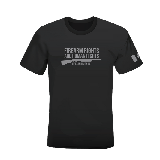 CCFR Human Rights Support T-Shirt - Grey on Grey Shotgun