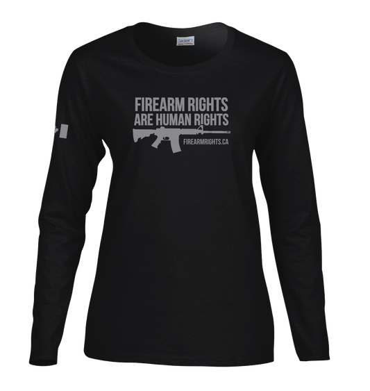 Ladies Grey on Black Human Rights Long Sleeve