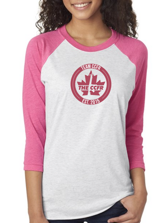 Pink/White Unisex Raglan Tee
