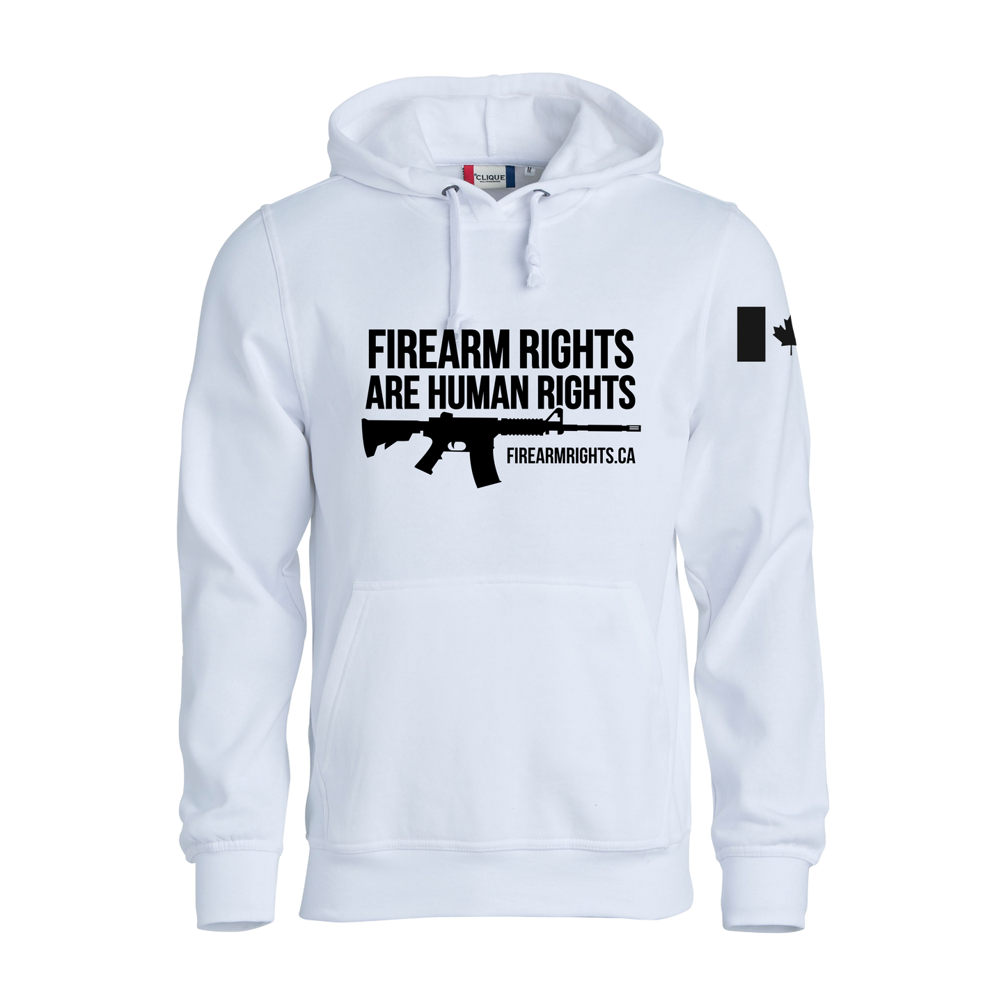 White CCFR Human Rights Hoodie
