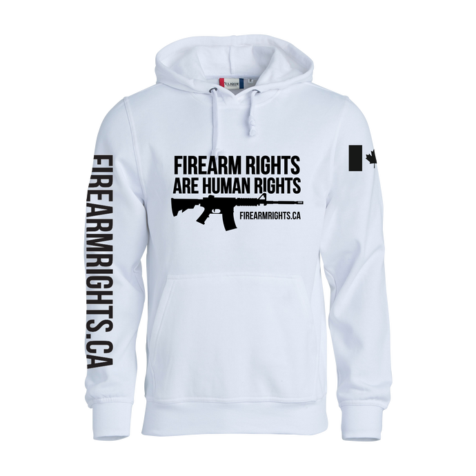 White CCFR Human Rights Hoodie